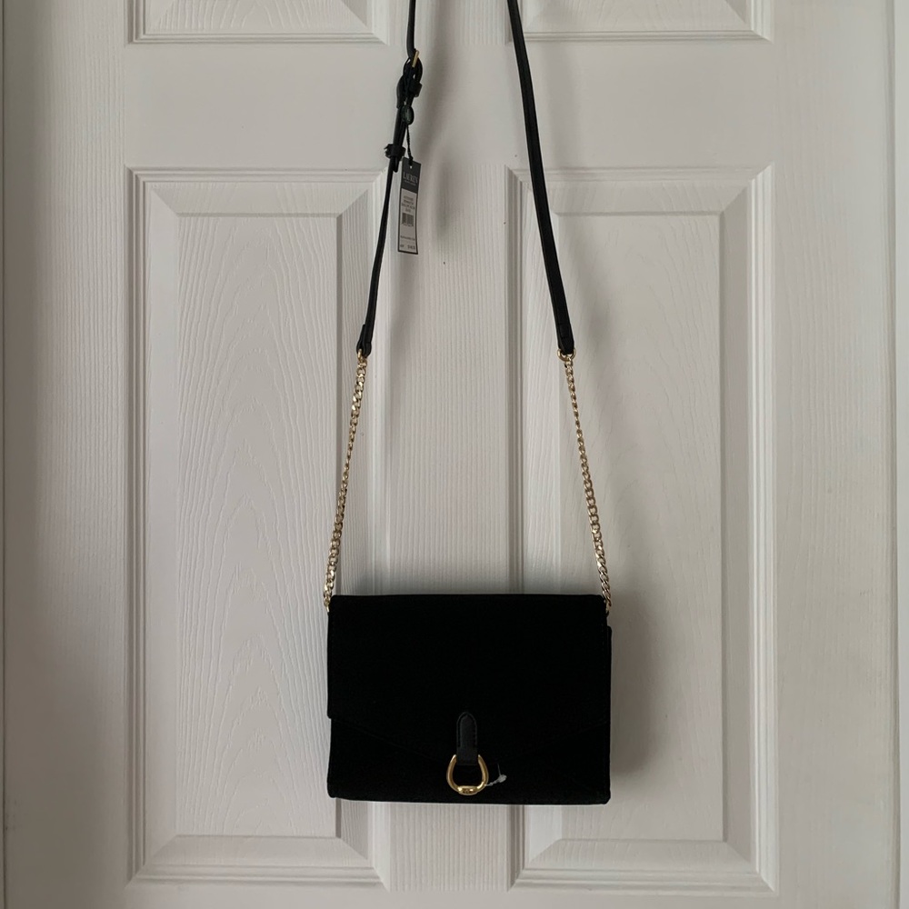 Ralph Lauren shoulder bag velvet black. Gently used